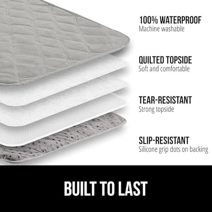 GORILLA GRIP Waterproof Couch Cover for Dogs, Gripped Slip Resistant Backing, Leak Proof Washable Dog Blanket Covers Sofa, Bed, Sectional, Crate, Car, RV Seats, Pet Puppy Essentials, 50x40 Light Gray