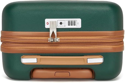 Kono Airline Approved Carry On Luggage 22x14x9 inches, with TSA Lock, 20 Inch Expandable Lightweight Hardshell Suitcase (Green, Suitable for 1-3 Days of Travel)