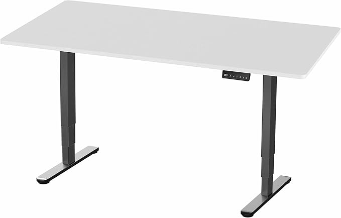VIVO Electric 71 x 36 in Dual Motor Sit Stand Desk, Memory Height Adjustment, 2B Series, White Top Black Frame, DESK-KIT-2B7W-36