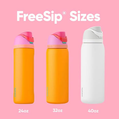 Owala FreeSip Insulated Stainless Steel Water Bottle with Straw for Sports and Travel, BPA-Free Sports Water Bottle, 24 oz, Blue/Green Forest Fairy