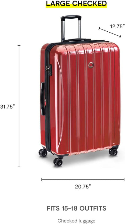 DELSEY PARIS Helium Aero Hardside Expandable Luggage with Spinner Wheels, Orion Blue, Checked-Large 28 Inch