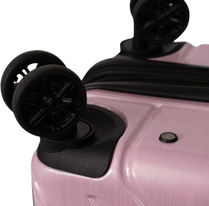 NONSTOP New York Elite Luggage Expandable Lightweight Spinner Wheels hard side shell Travel Suitcase Set, TSA Lock, Double USB Port, 3 packing cubes, Blush Pink, 3-piece Set (20/24/28)