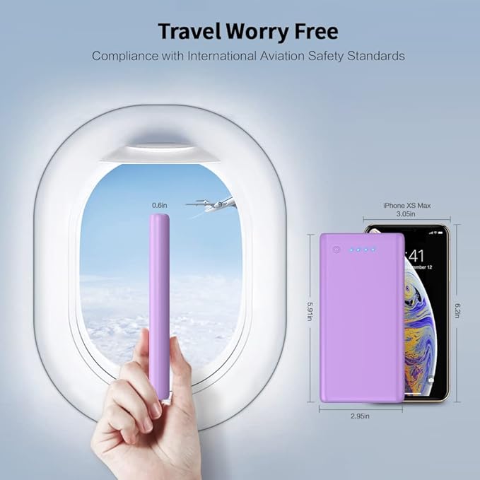 LanLuk Portable Charger Power Bank 25800mAh Huge Capacity External Battery Pack Dual Output Port with LED Status Indicator Power Bank for iPhone, Samsung etc