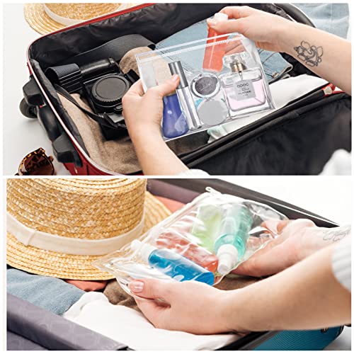 Xuniea 50 Pcs Mini Clear Makeup Bag Small Clear Zipper Pouch Travel Plastic Cosmetic Organizer Waterproof for Toiletries Swimsuit Bikini Bathing Suit(7.9'',Transparent)
