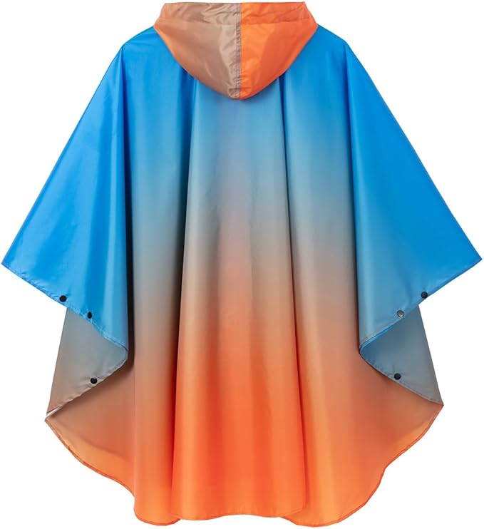 Fashion Hooded Rain Poncho Waterproof Raincoat Jacket with pocket for Women/Men/Adult