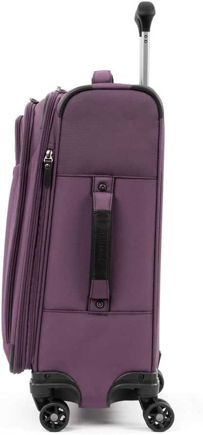 Travelpro Tourlite Softside 2-Piece Set, Expandable Luggage, 4 Spinner Wheels, Lightweight Suitcase, 21" Carry-On, 25" Checked Medium, Deep Purple