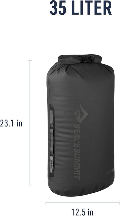 Sea to Summit Big River Dry Bag, Heavy-Duty Dry Storage, 35 Liter, Jet Black