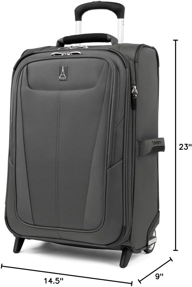 Travelpro Maxlite 5 Softside Expandable Upright 2 Wheel Carry-on Luggage, Lightweight, 22-Inch — Shadow Grey