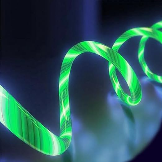 USB Cable PD Fast Charger Lighted Up (USB A to C Green),Mobile Phone Data Cable, Charging Cable, Supports Data Transfer, 39-inch, TPE Material, Compatible with Almost All Type-C Devices.