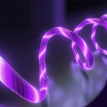 USB Cable PD Fast Charger Lighted Up (USB A to C Purple),Mobile Phone Data Cable, Charging Cable, Supports Data Transfer, 39-inch, TPE Material, Compatible with Almost All Type-C Devices.