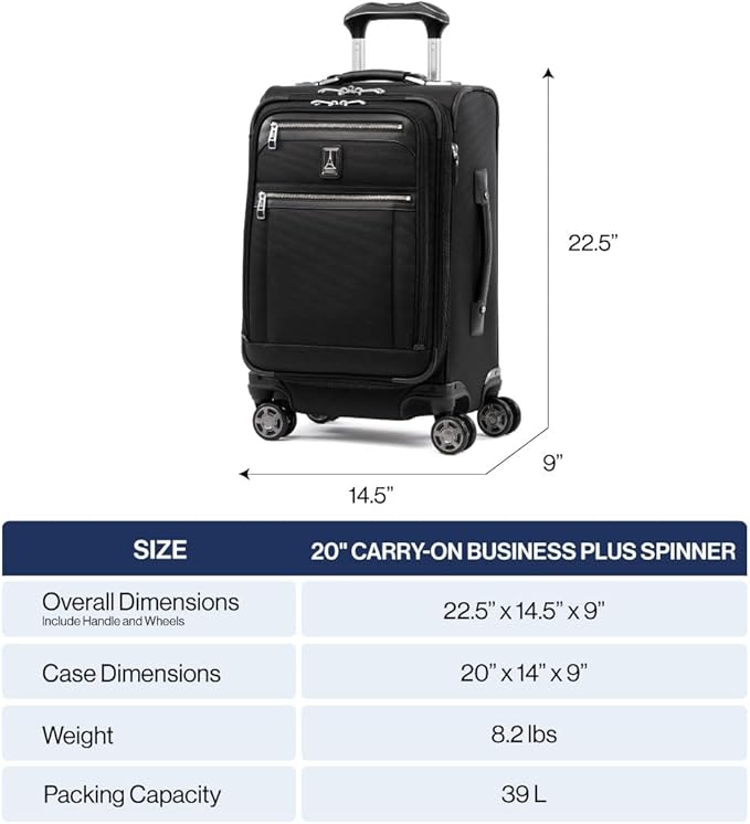Travelpro Platinum Elite Softside Expandable Carry on Luggage, 8 Wheel Spinner Suitcase, USB Port, Laptop and Tablet Sleeves, Men and Women, Bordeaux Red, Carry On 20-Inch