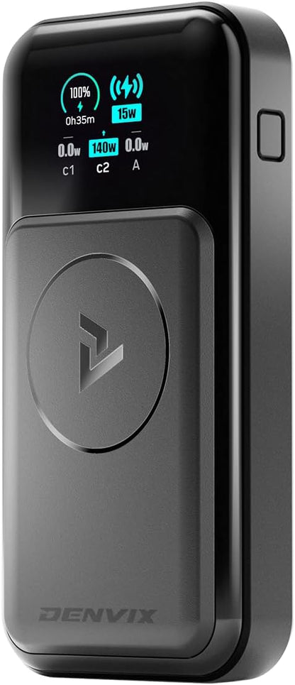 DENVIX PowerX Power Bank 1.1, 250W 4-in-1 25,000mAh Laptop Portable Charger (91.25Wh) with Magnetic Wireless Charging for iPhone, Samsung, MacBook, DJI, AirPods and More