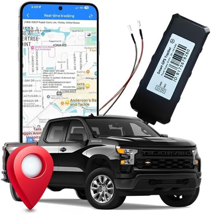Wired GPS Tracker for Vehicles – No Monthly Fee, NO Subscription – Real-Time 4G Tracking, SIM Included, Trip History, GeoFence, Driving Alerts, Hardwired Hidden Tracking Device for Fleets