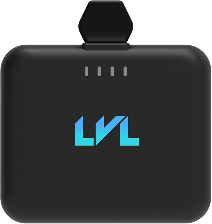 Spark Portable Charger for iPhone 17/16/15 USB C 2500mAh Power Bank with LED Indicators 2.4A Fast Charging Mini Portable Charger with Pass Through Technology LVL 25 (Black)
