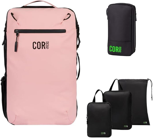 Carry On Travel Backpack Bundle | Island Hopper Travel Backpack with Toiletry Bag and Compression Packing Cube Set