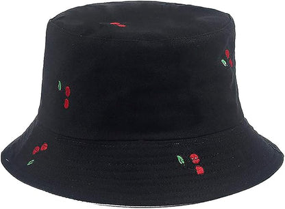 XYIYI Cute Bucket Hat Beach Fisherman Hats for Women, Reversible Double-Side-Wear