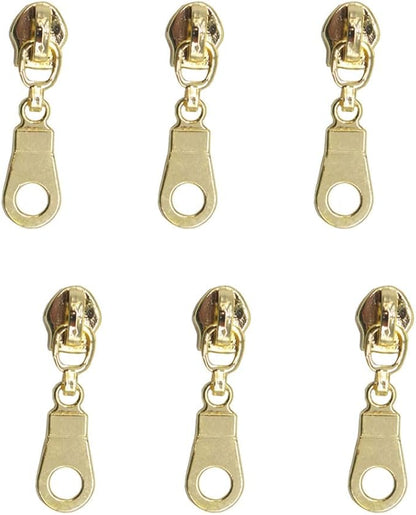 MebuZip 50PCS Gold Pulls for #5 Nylon Coil Zippers Gold Zipper Sliders for Luggages Purses Bags