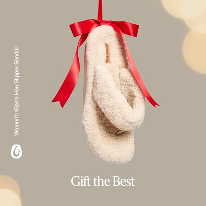 OLUKAI Kipe'a Heu Women's Sandal Slippers, Soft & Comfortable Shearling-Wrapped Straps, Durable Rubber Outsoles for All-Day Wear, Causal & Cute Everyday Style
