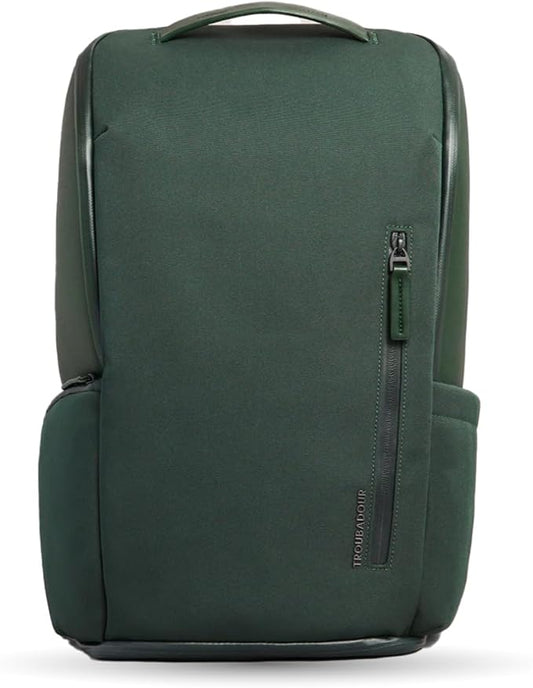 Troubadour Pioneer Backpack 3.0 - Premium Everyday Bag with Padded Laptop Section, Ventilated Shoe Compartment & Sustainable Waterproof Material - All-Day Lightweight Comfort Design - Obsidian Green