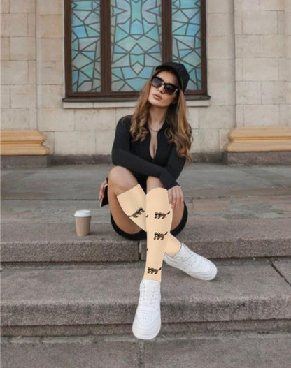 Graduated Compression Socks for Women&Men 20-30mmhg Knee High Socks Travel Hiking Running Stocking