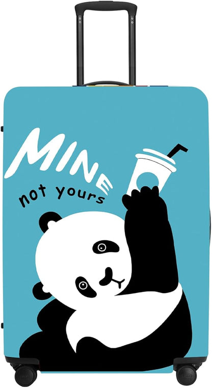 Panda Luggage Protector, Washable Suitcase Case with “Min” Text & Beer Mug Cute Anti-scratch for 32",34"Bag