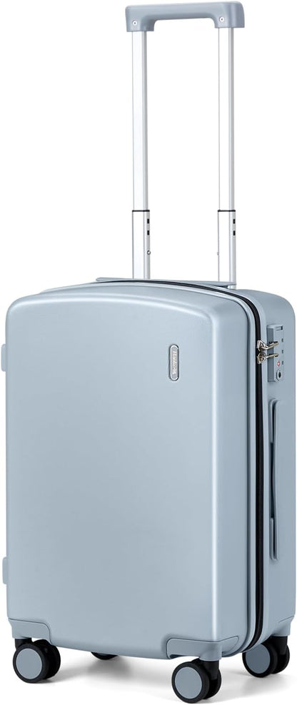 Hanke Hardside Carry-On Luggage 22x14x9 Airline Approved, 20 Inch Hard Shell Suitcases with Spinner Wheels, PC Hardshell Small Rolling Suitcase for Women Men with Tsa Lock(Gray)