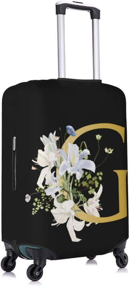 Decorative G Suitcase Protectors Elastic Washable Luggage Covers With Concealed Zippers For 18-32 Inch Luggage (Size L: Fits 25-28 Inch)