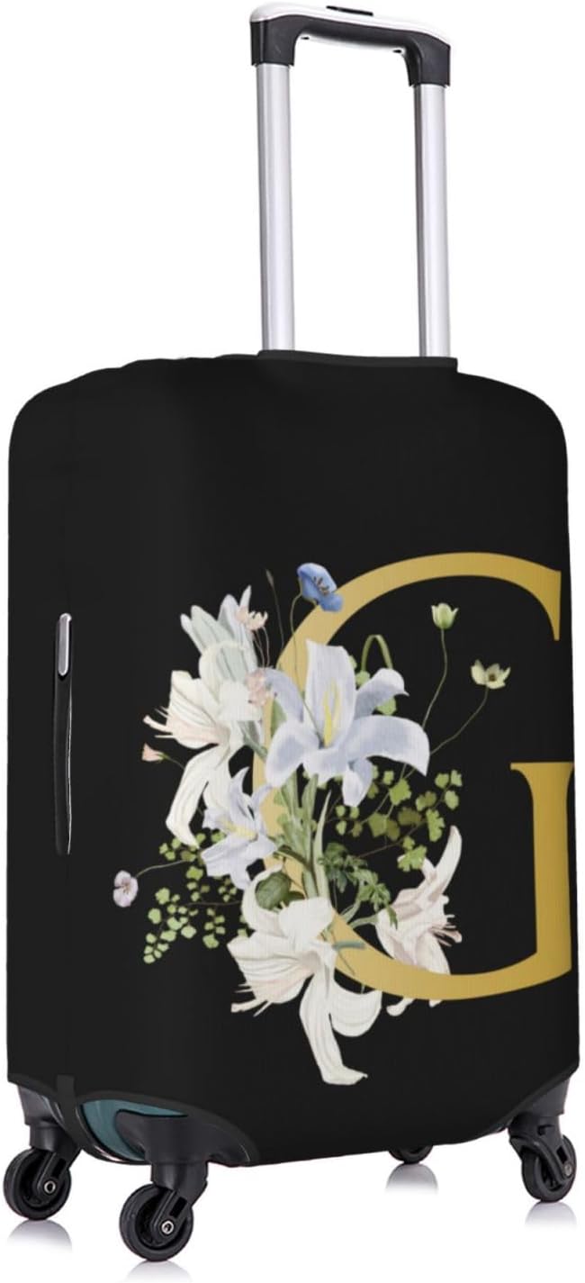 Decorative G Suitcase Protectors Elastic Washable Luggage Covers With Concealed Zippers For 18-32 Inch Luggage (Size M: Fits 22-24 Inch)