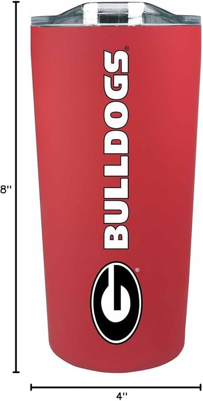Campus Colors NCAA Stainless Steel Tumbler perfect for Gameday - 18 oz - Double Walled - Keeps Drinks Perfectly Insulated (Georgia Bulldogs - Red)