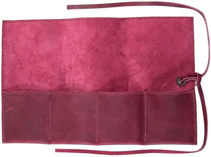 Hide & Drink, Leather Watch Roll Organizer Handmade from Full Grain Leather, Holds Up to 4 Watches, Easy Carry On Watchlover Storage (Sangria)
