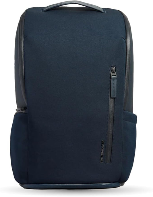 Troubadour Pioneer Backpack 3.0 - Premium Everyday Bag with Padded Laptop Section, Ventilated Shoe Compartment & Sustainable Waterproof Material - All-Day Lightweight Comfort Design - Navy