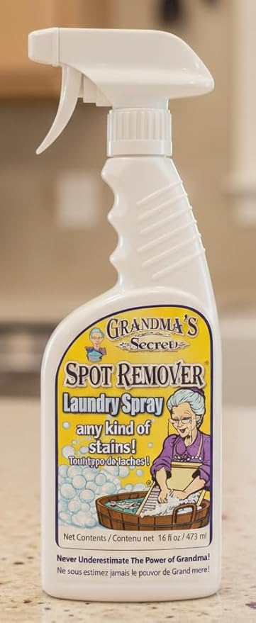 Grandma's Secret Spot Remover Laundry Spray - Chlorine, Bleach and Toxin-Free for Clothes - Fabric Stain Remover Removes Oil, Paint, Blood and Pet Stains - 16 oz & 2 oz Combo, DuoPack