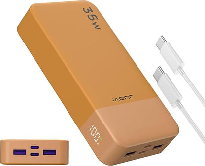 J2651 Portable Charger, 35W 20000mAh USB C in & Out Power Bank, Battery Pack with QC4.0+PD3.0 35W High-Speed Charging for Bluetooth Earbud, Mobile Phone, Tablet (Orange)