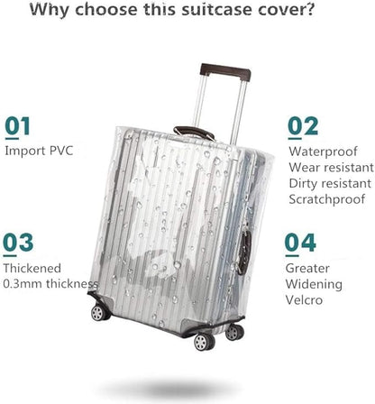 24 Inch Clear PVC Luggage Cover Protectors Suitcase Covers for Luggage Thickened suitcase protective cover for Wheeled Suitcase Suitable for 24"