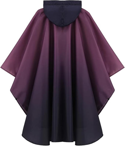 Rain Poncho Jacket Coat Hooded Zipper Style for Women/Men/Adult with Pocket