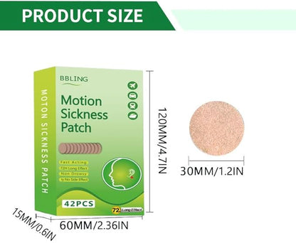 42PCS Motion Sickness Patchs, Sea Sickness Patch for Cruise,Dizziness Resulted from Travel of Cars, Ships, Airplanes (42pcs)