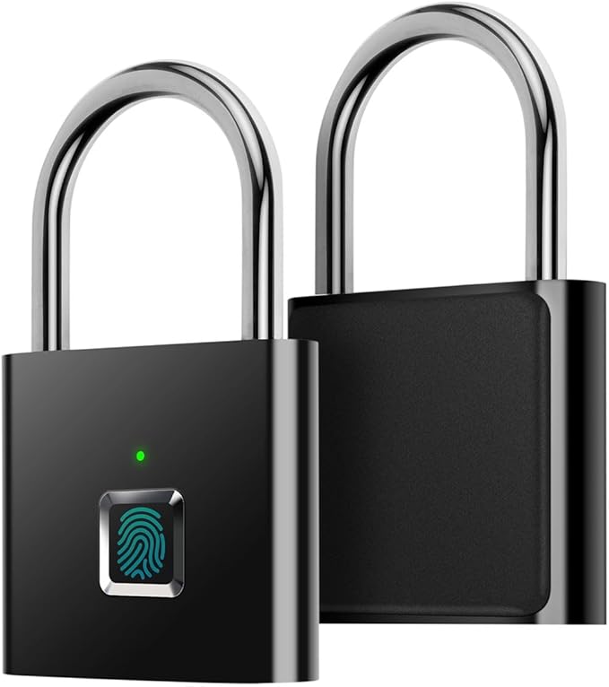 Fingerprint Padlock,AICase Ultra Light One Touch Open Fingerprint Lock with USB Charging for Gym, Sports, School Employee Locker,Fence, Suitcase,Bike No App, No Bluetooth，No Trouble