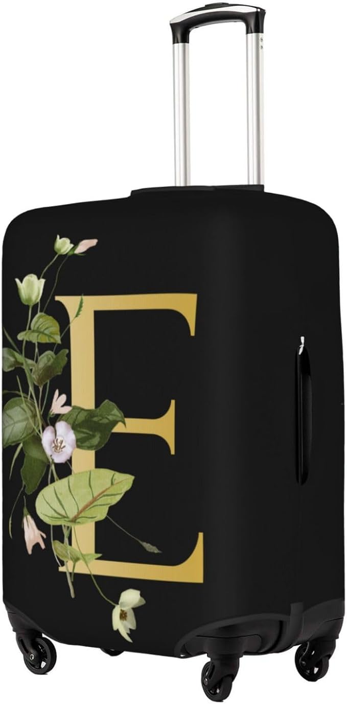 Decorative E Suitcase Protectors Elastic Washable Luggage Covers With Concealed Zippers For 18-32 Inch Luggage (Size M: Fits 22-24 Inch)