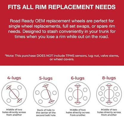 For 2015-2020 Jeep Renegade 16 Inch Painted Black Rim - OE Direct Replacement - Road Ready Car Wheel
