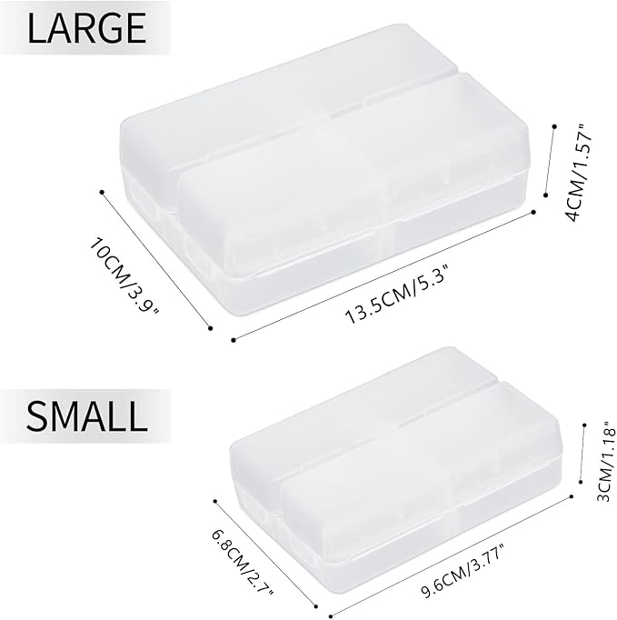 FYY 2 Pcs Daily Pill Organizer, 7 Compartments Portable Pill Case Travel Pill Organizer,[Folding Design] Pill Box for Purse Pocket to Hold Vitamins,Cod Liver Oil,Supplements and Medication-Clear