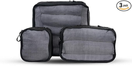 WANDRD Packing Cubes - Bundle of Small, Medium and Large Packing Cubes for Travel - Suitcase and Luggage Organization and Travel Essentials (Black)
