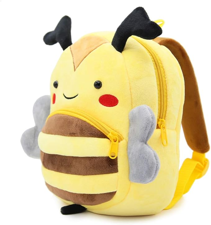 Zoo Toddler Kids Backpacks Cute Plush Little Girls Boys Animal Backpacks(Bee)