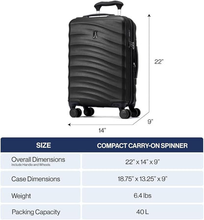 Travelpro Maxlite Air V2 Hardside Expandable Carry on Luggage, 8 Spinner Wheels, Lightweight Hard Shell Suitcase, TSA lock, Slate Green, Compact Carry On 20-Inch