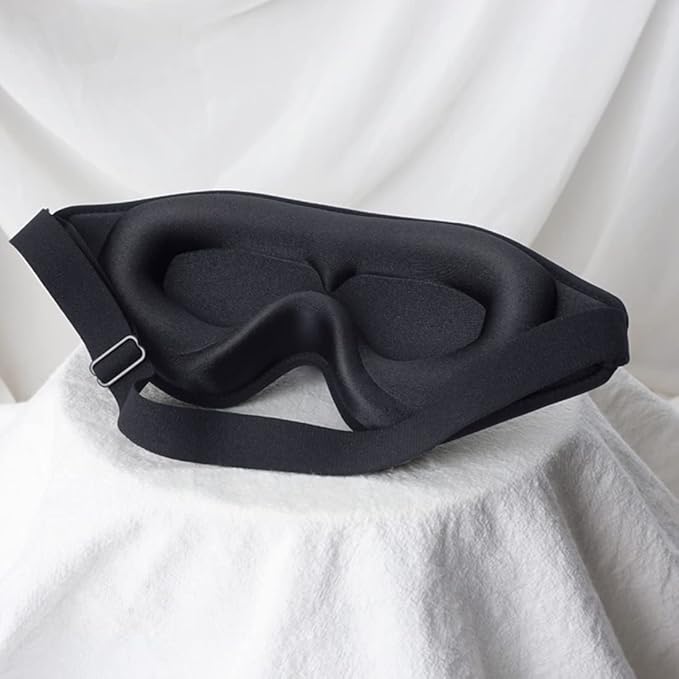 Sleep Mask, 3D Deep Contoured Eye Covers for Sleeping, 99% Block Out Light Eye Mask, Zero Pressure Cup Blindfold for Men Women, with Adjustable Strap for Sleeping, Yoga, Traveling (Black)