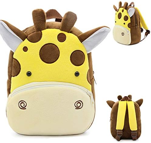 Cute Toddler Backpack,Cartoon Cute Animal Plush Backpack Toddler Mini School Bag for Kids Age 1-4Years Old(Giraffe)