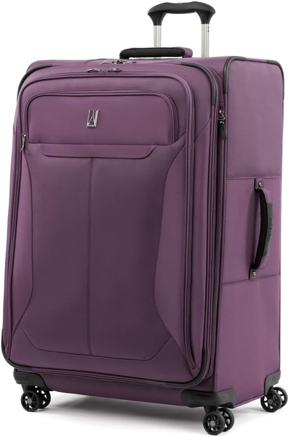 Travelpro Tourlite Softside 3-Piece Set, Expandable Luggage, 4 Spinner Wheels, Lightweight Suitcase, 21" Carry-On, 25" Checked Medium, 29 Check Large, Deep Purple