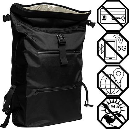 Xtreme Sight Line ~ AQUA RT Large Water-Proof Faraday Backpack/Black Hat Combo ~ Tracking/Hacking Defense ~ OD Green