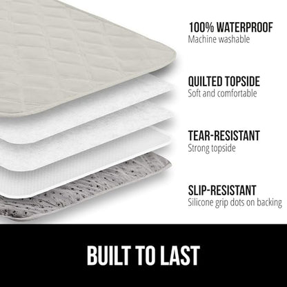 GORILLA GRIP Waterproof Couch Cover for Dogs, Gripped Slip Resistant Backing, Leak Proof Washable Dog Blanket Covers Sofa, Bed, Sectional, Crate, Car, RV Seats, Pet Puppy Essentials, 30x70 Light Taupe
