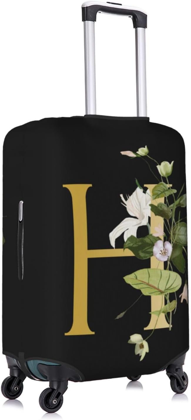 Decorative H Suitcase Protectors Elastic Washable Luggage Covers With Concealed Zippers For 18-32 Inch Luggage (Size S: Fits 18-21 Inch)