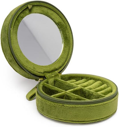 Living Royal Jewelry Travel Case – Portable Box with Mirror and Zipper for Rings, Necklaces, Earrings, Bracelets (Martini)